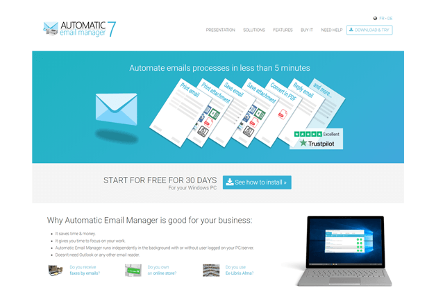 Receive your emails & attachments directly to printer Process emails & attachments application