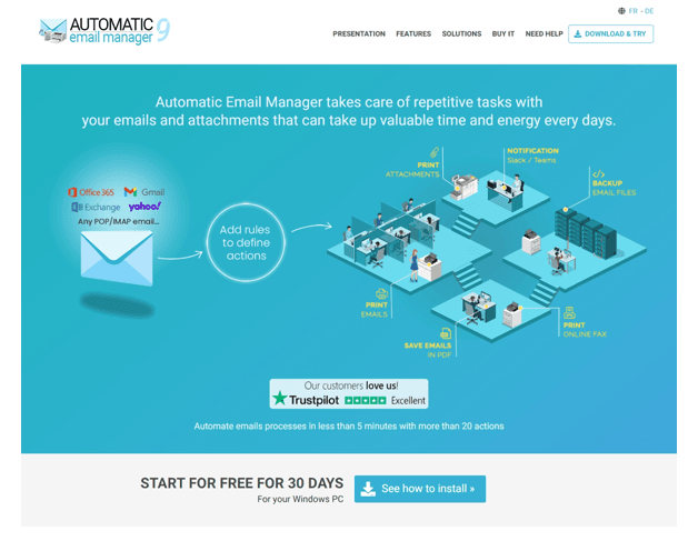 Site pour Automatic Email Manager